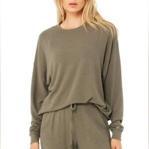 ALO Yoga Soho Pullover in Olive Tree Sz L